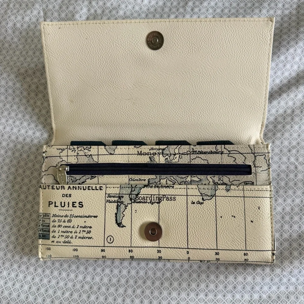 See the World Travel Map Themed Passport Document Holder Wallet